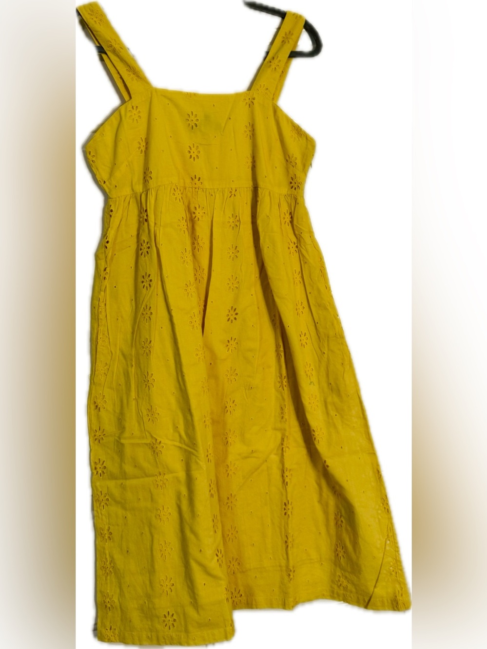 Jasmine K Eyelet Sundress | Yellow | Women’s Size Medium | 100% Cotton